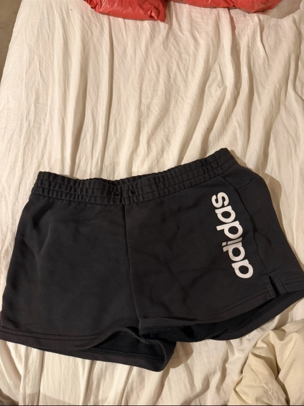 adidas Black Women's Athletic Shorts with White Logo